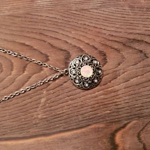 Faux opal pendant necklace